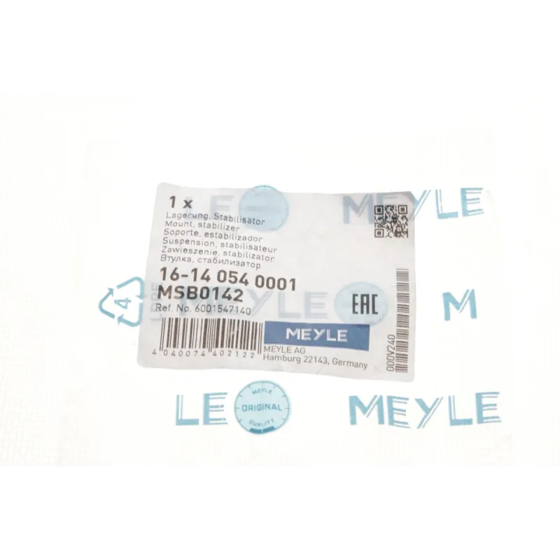 Втулка стабілізатора MEYLE 16-14 054 0001 передньої осі (d=23.5мм) для Dacia Logan/Sandero 2004-