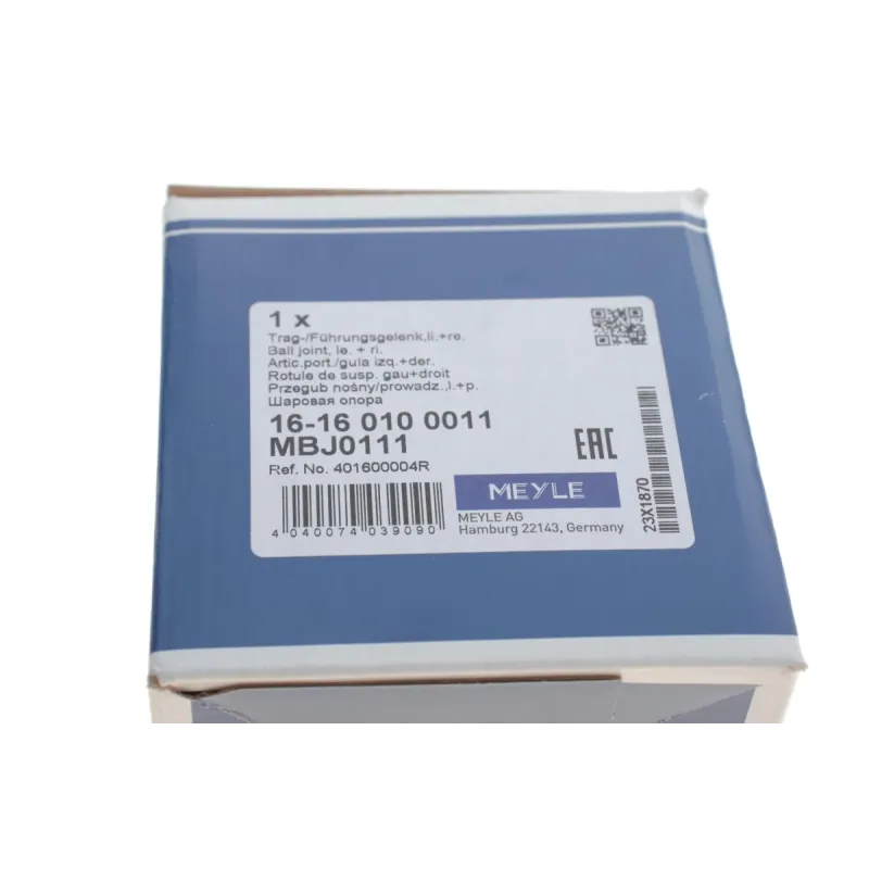 Опора кульова MEYLE 16-16 010 0011 передній міст праворуч для Renault Laguna III 2007-, M12x1.25