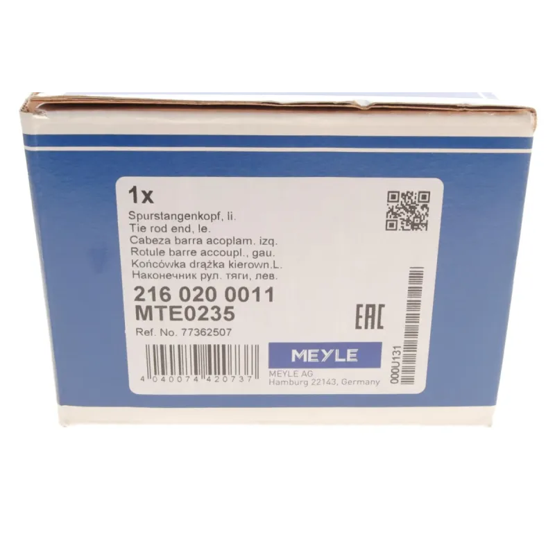 Наконечник рульової тяги лівий MEYLE 216 020 0011 для Fiat Panda 169 2003-2013, M10x1.25/M12x1.5