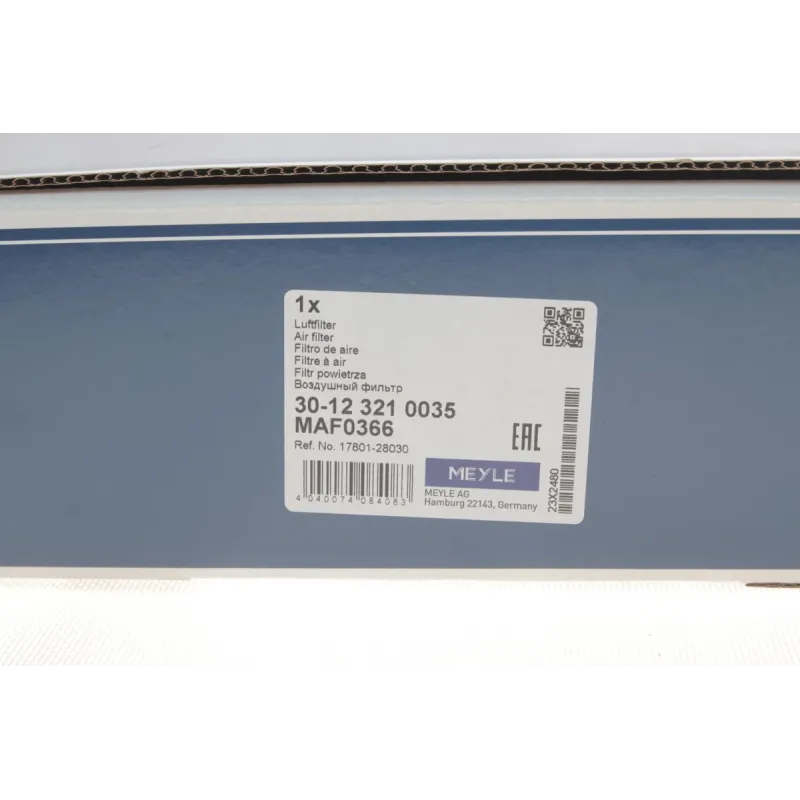 Фільтр повітряний MEYLE 30-12 321 0035 для Toyota Camry 2.4-2.5, Lexus RX 3.0-3.5 (293x201x42 мм)