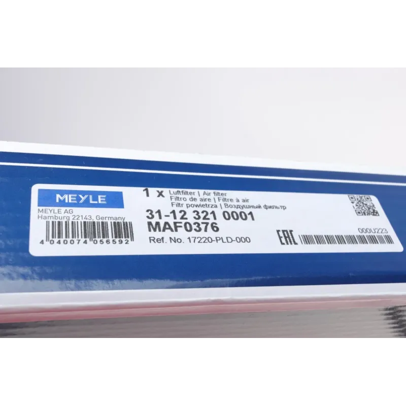 Фільтр повітряний MEYLE 31-12 321 0001 для Honda Civic VII/FR-V/Stream 1.4-1.7 2000-, 317x200x38 мм