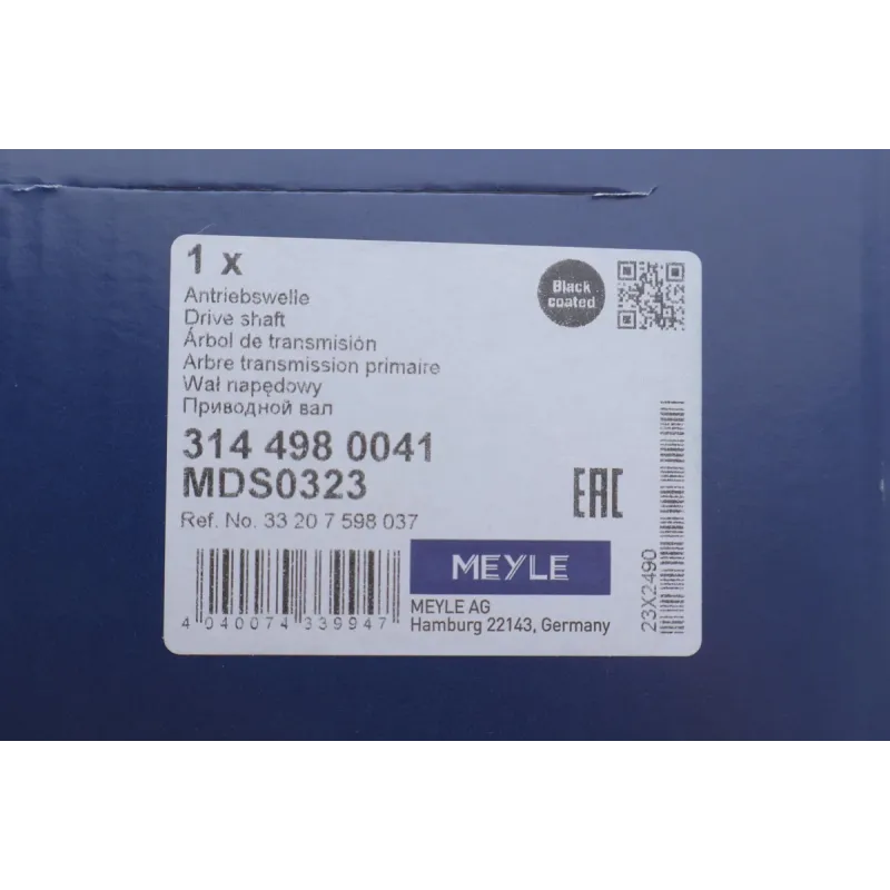 Піввісь задня ліва MEYLE 314 498 0041 для BMW X3 (F25) X4 (F26) 769мм