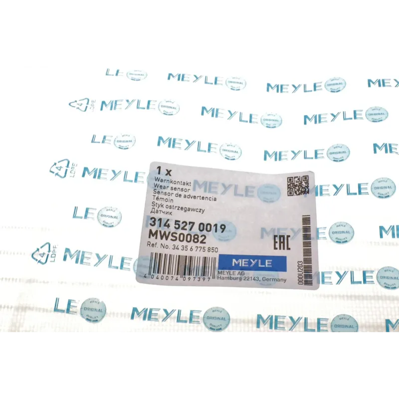 Датчик зносу гальмівних колодок передній MEYLE 314 527 0019 для BMW 7 (F01/F02/F03/F04) 2008-2015, лівий, 1060мм