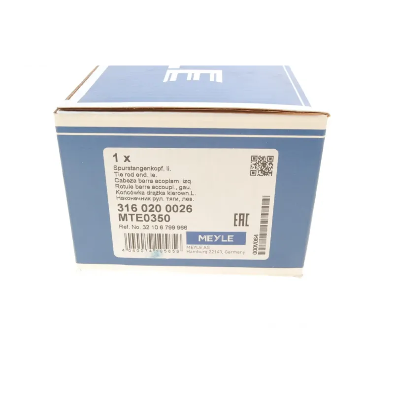 Наконечник рульової тяги лівий MEYLE 316 020 0026 для BMW 3 (F30/F35) 4 (F32/F33) 2011-, M14x1.5