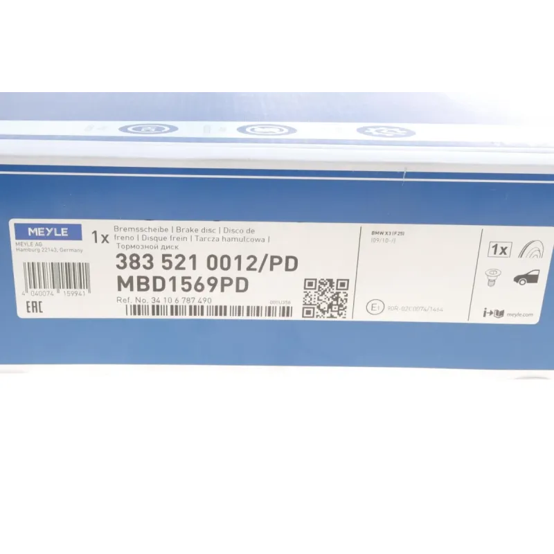 Диск гальмівний передній MEYLE 383 521 0012/PD для BMW X3 (F25) X4 (F26) 328x28 мм