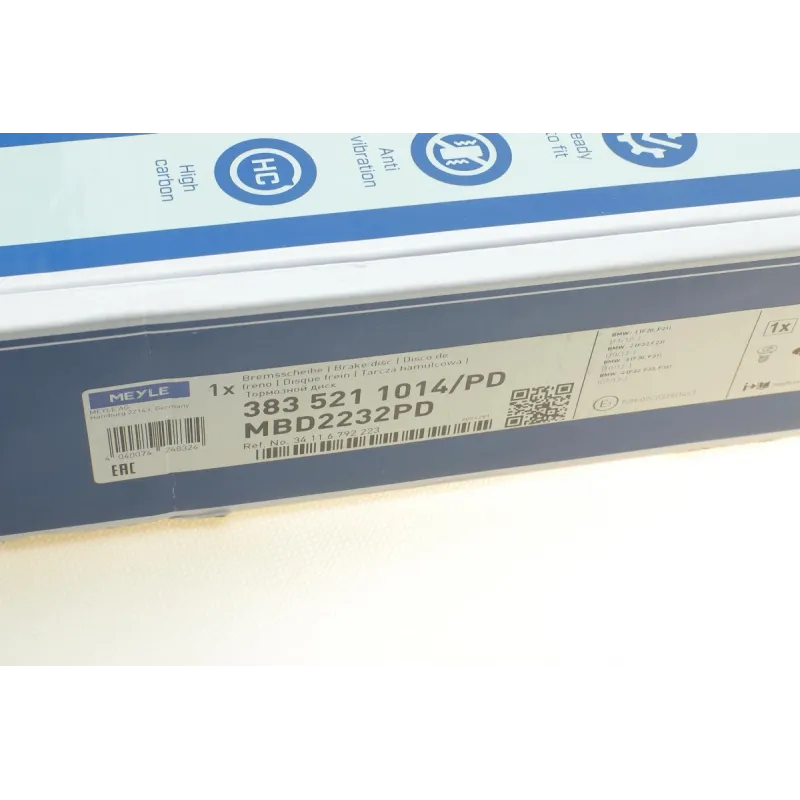 Диск гальмівний передній MEYLE 383 521 1014/PD для BMW 1 (F20/F21) 3 (F30/F31) 4 (F36) 340x30 мм