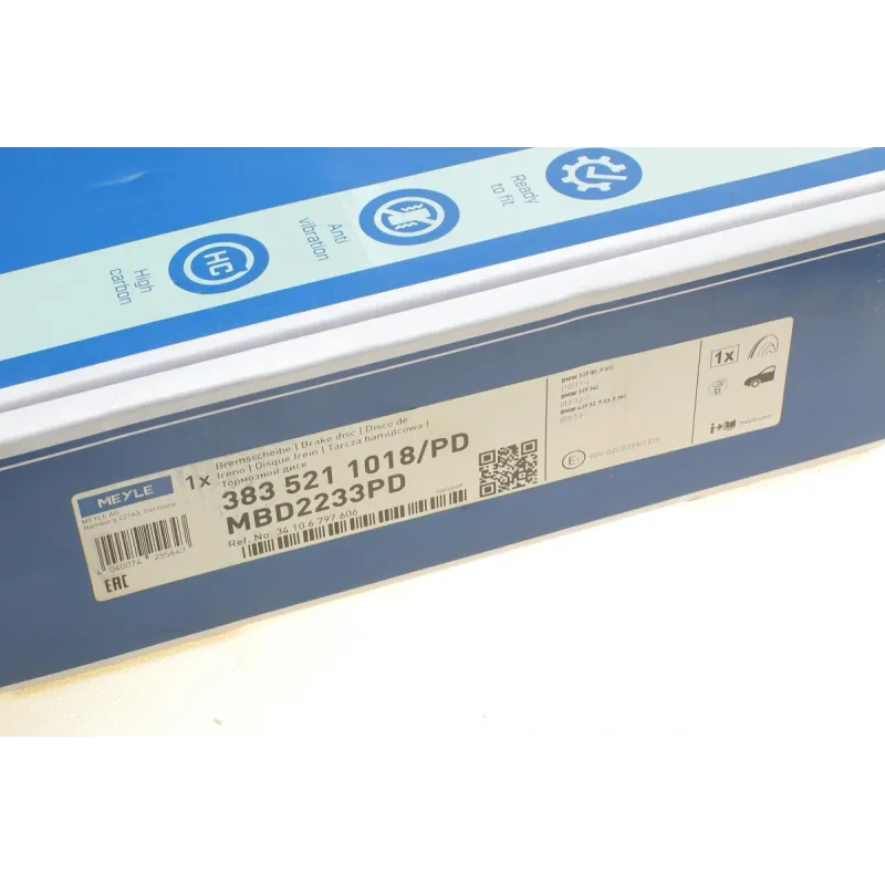 Диск гальмівний передній MEYLE 383 521 1018/PD для BMW 3 (F30/F35/F80) 370x30 мм
