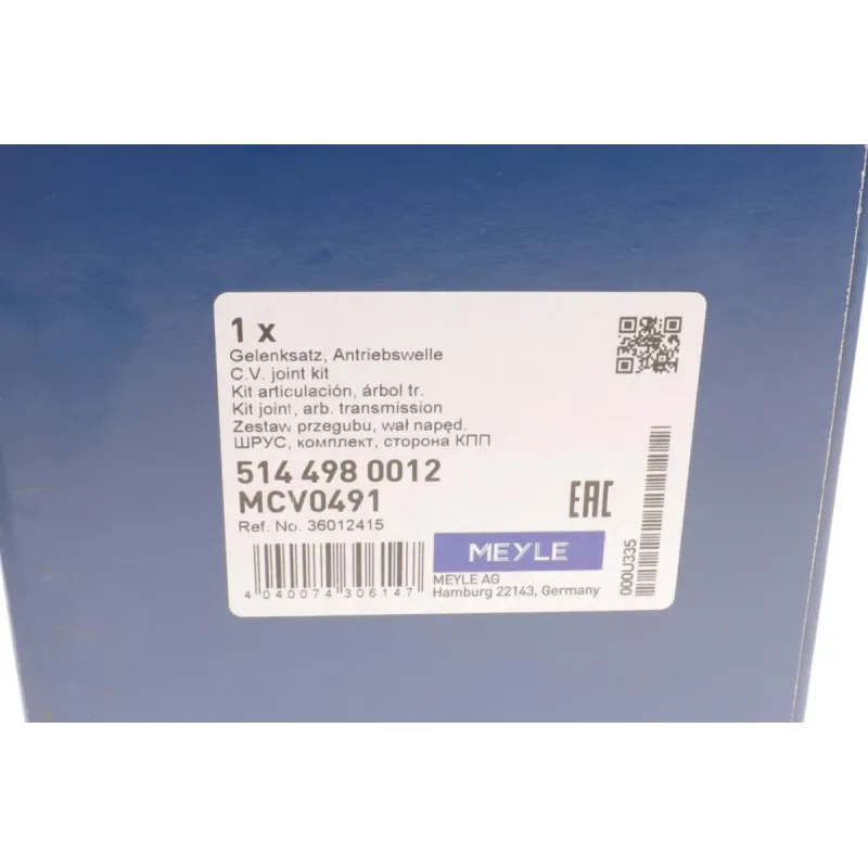 ШРКШ зовнішній MEYLE 514 498 0012 для Volvo S60/S80/V60/V70/XC60/XC70, 40/27/57.4 мм