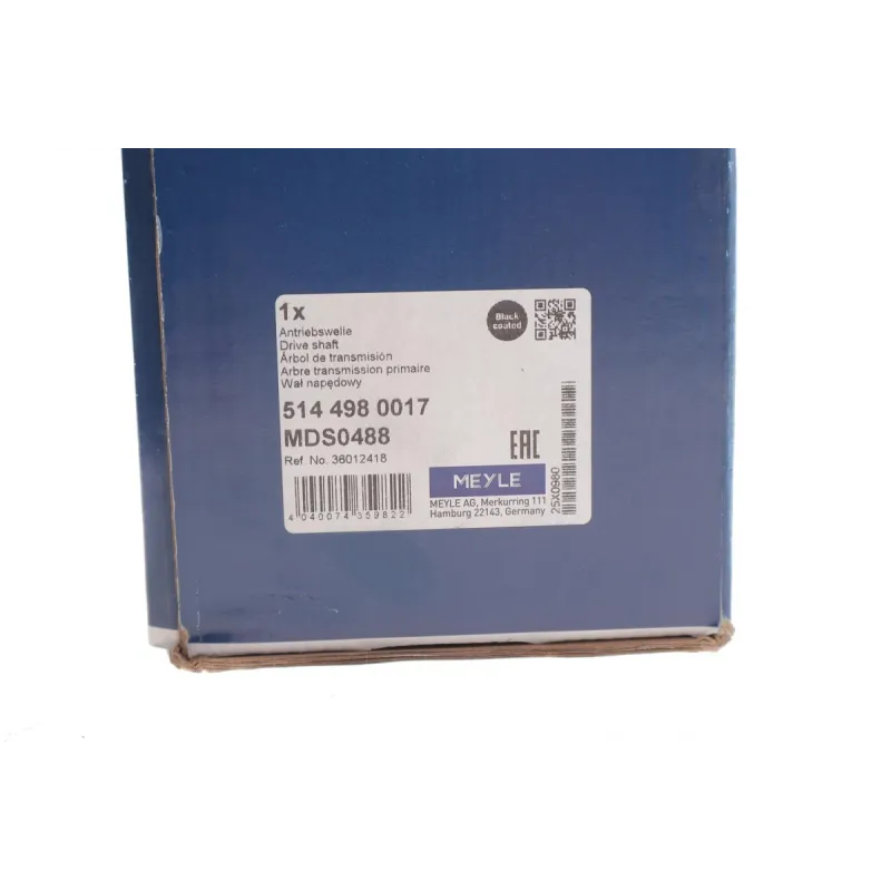 Піввісь права MEYLE 514 498 0017 для Volvo XC60 2.4D 2008-2017 (40z/27z/1027mm)