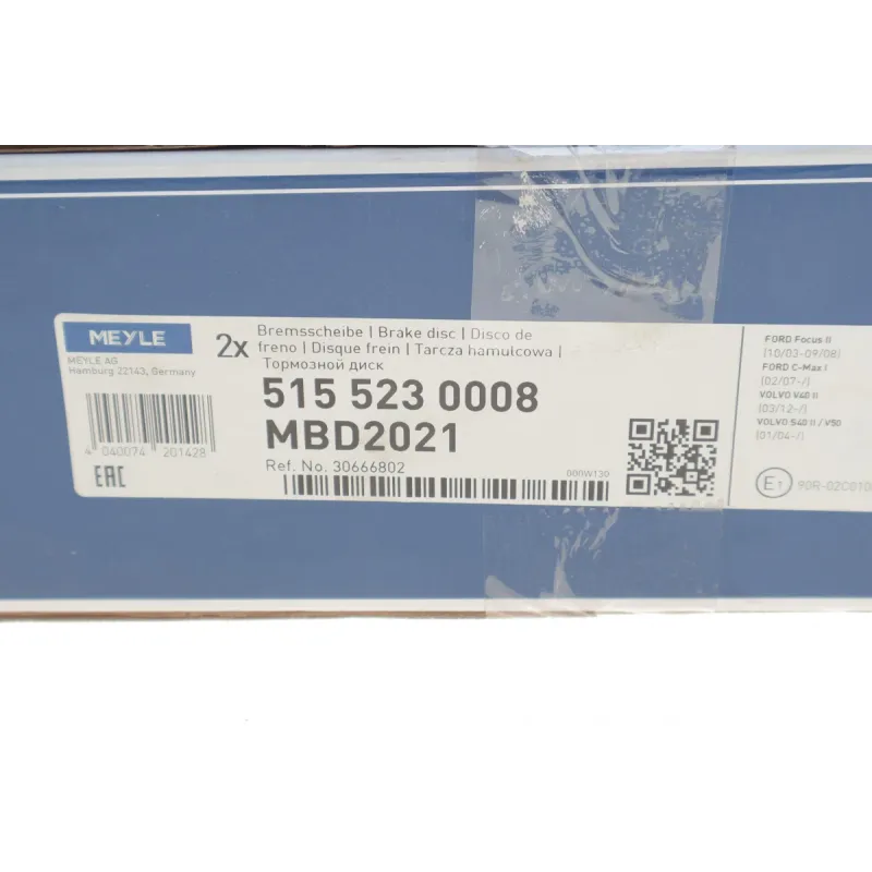 Диск гальмівний задній MEYLE 515 523 0008 для Ford C-Max/Focus, Volvo C30/C70 280x11 мм