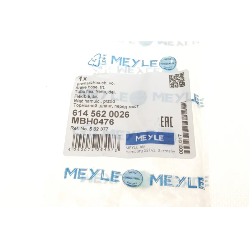 Шланг гальмівний передній MEYLE 614 562 0026 для Opel Astra G/Zafira 1998-2009, 420 мм