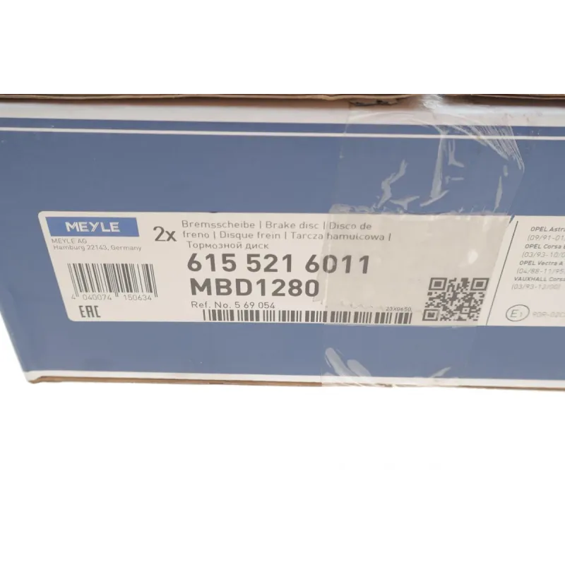 Диск гальмівний передній MEYLE 615 521 6011 для Opel Astra F/Kadett E 236x20 мм