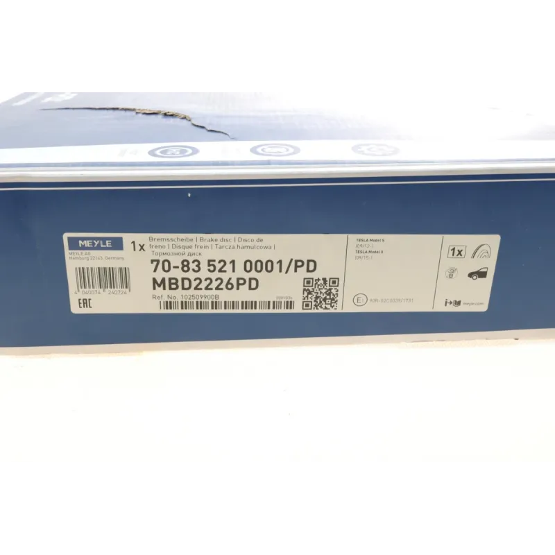 Диск гальмівний передній MEYLE 70-83 521 0001/PD для Tesla Model S/X 355x32 мм