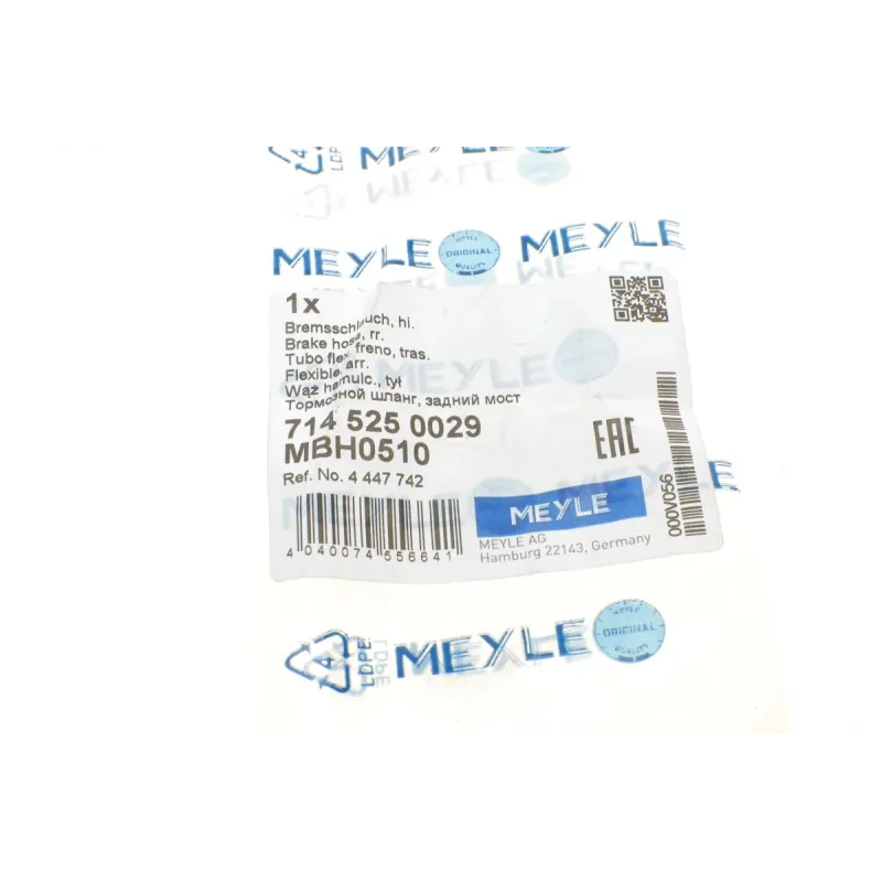 Шланг гальмівний задній MEYLE 714 525 0029 для Ford Tourneo Connect 1.8 TDCi 2002-2013, L=355мм