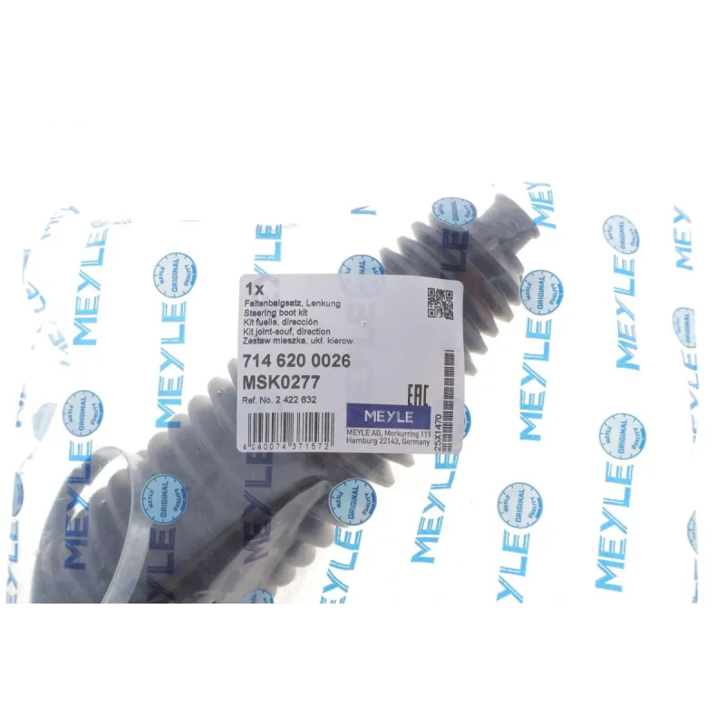 Пильник рейки рульової MEYLE 714 620 0026 передній лівий для Ford Fiesta VII 1.0 EcoBoost 125 л.с. 2017-н.в. (діаметр 12/55 мм)