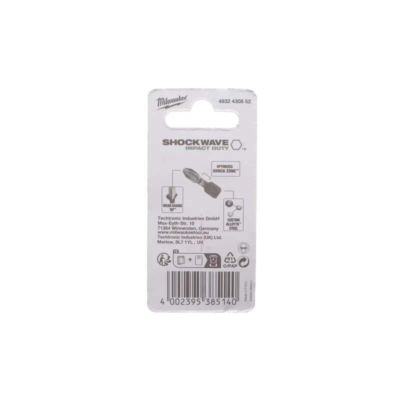 Біта ударна MILWAUKEE SHOCKWAVE PH2 x 25мм 2 шт. 4932430852