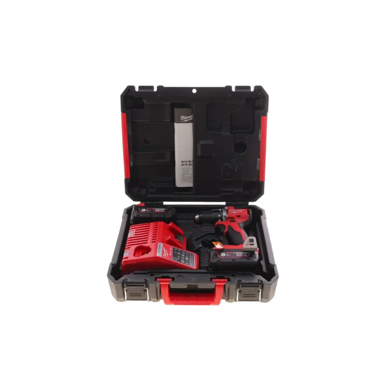 Дриль-шуруповерт акумуляторний MILWAUKEE M18 BLPDRC-502C 4933492826 (60.5 Nm/18V)