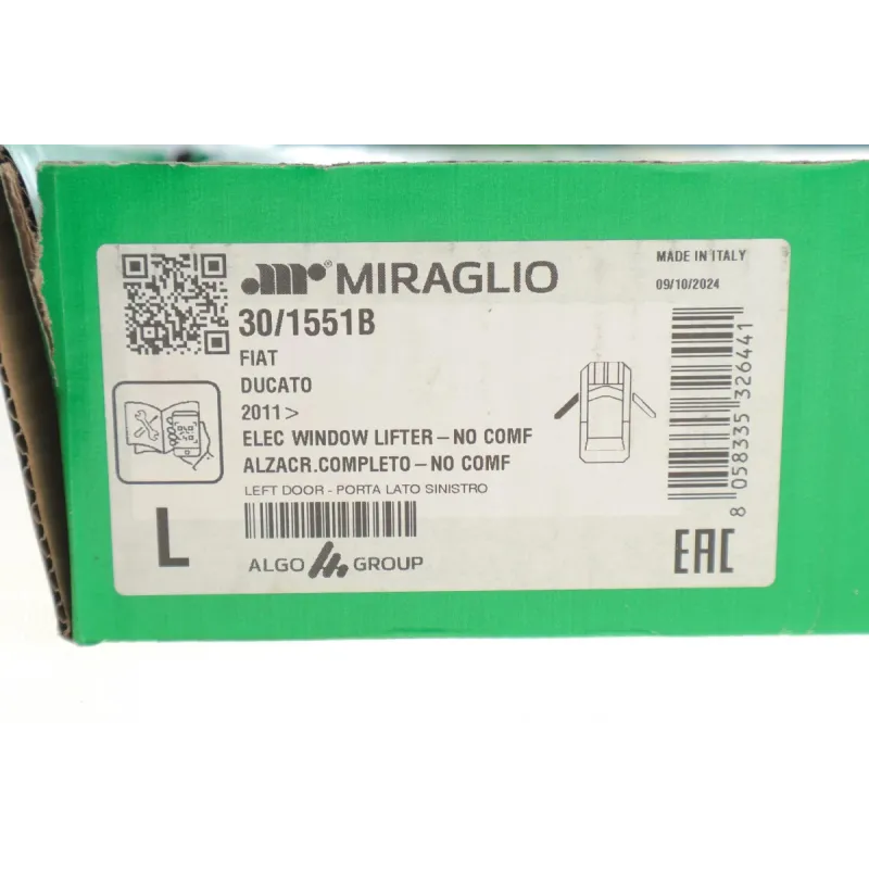 Склопідіймач передній лівий MIRAGLIO 30/1551B для Fiat Ducato 250 2006-2011 (електро, з моторчиком)