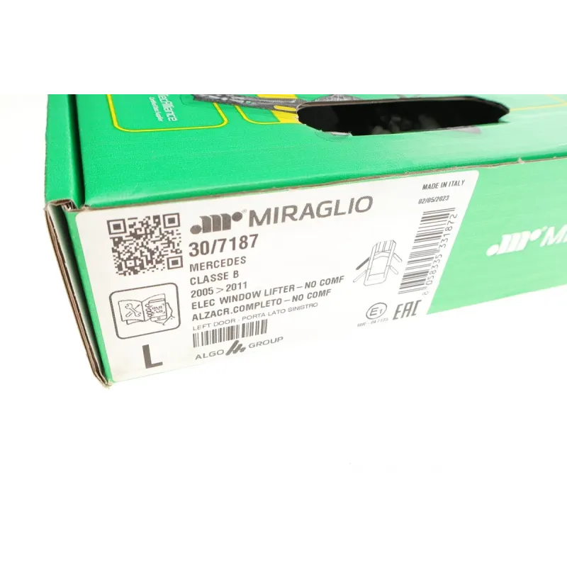 Склопідіймач передній лівий MIRAGLIO 30/7187 для Mercedes-Benz A-Class W169/B-Class W245 2004-2012 з моторчиком