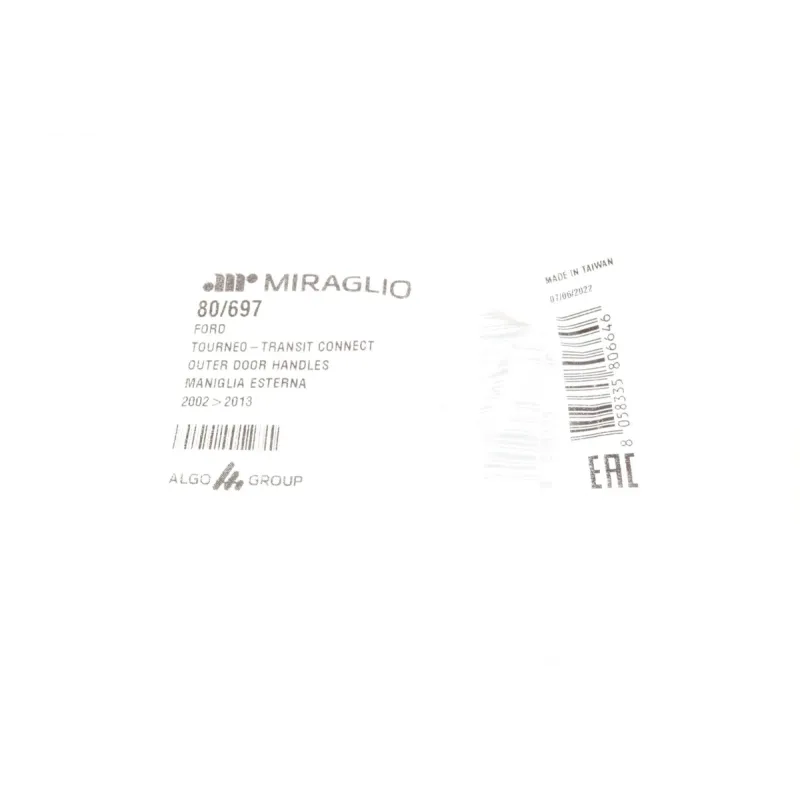 Ручка дверей зовнішня MIRAGLIO 80/697 для Ford Tourneo Connect 2002-2013 перед/зад чорна