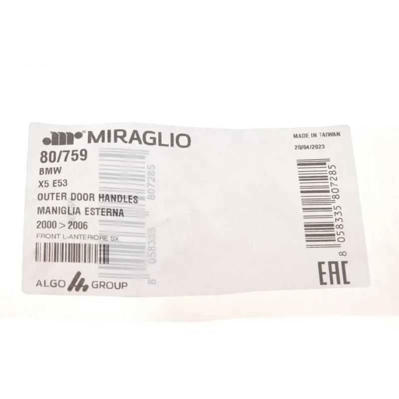 Ручка дверей зовнішня ліва MIRAGLIO 80/759 для BMW X5 E53 2000-2006