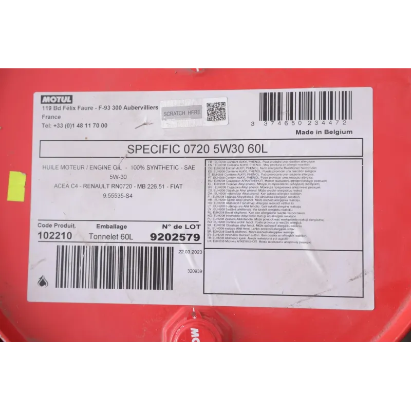Моторна олива MOTUL 5W30 Specific 0720 (60L) 102210 RN0720