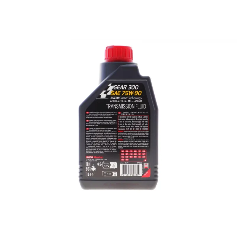 Трансмісійна олива MOTUL Gear 300 75W90 (1L) API GL-4/GL-5/MIL-L-2105D, артикул 317101