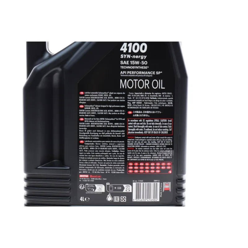 Олива 15W50 4100 Syn-nergy (4L) (API SP) (ACEA A3/B4) (113162)