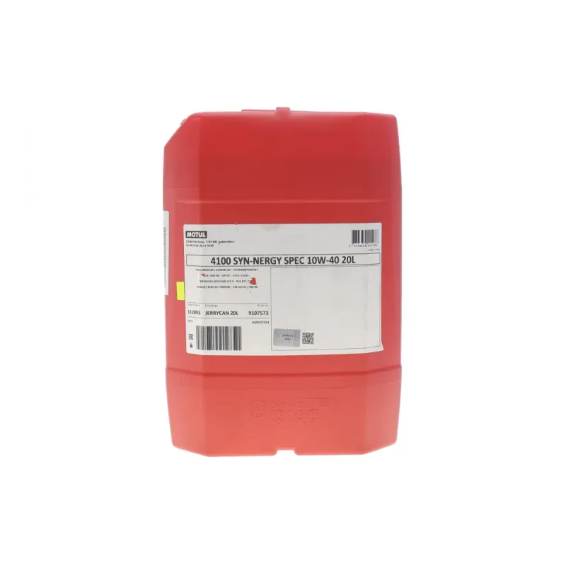 Моторна олива MOTUL 10W40 4100 Syn-nergy Spec 20L (MB 229.3/RN0710/RN0700/PSA B71 2300/VW 501 01/VW505 00) 387722