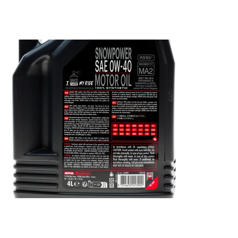 Олива 0W40 Snowpower 4T (4L) (105892)