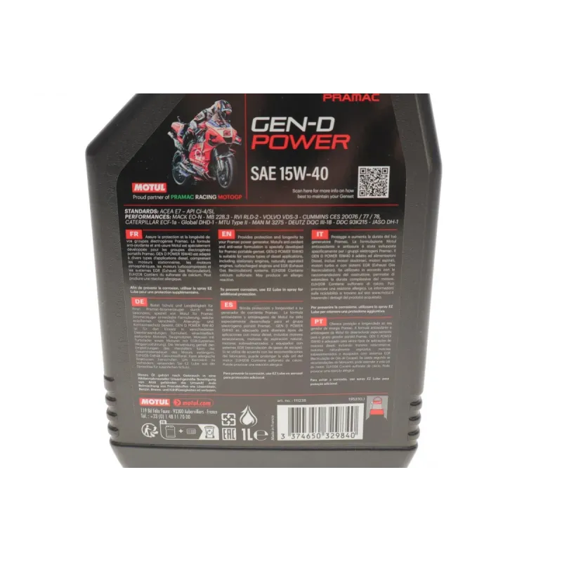 Моторна олива MOTUL Gen-D Power 15W40 (1L) API CI-4/SL/ACEA E7 835201