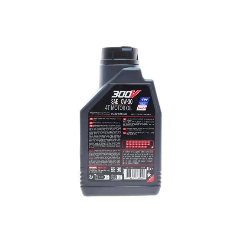Мотоциклетна олива MOTUL 300V Factory Line Road Racing 4T 0W30 1L (835511)