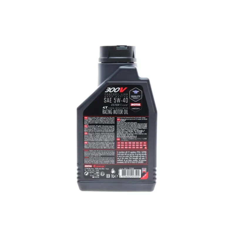 Мотомасло MOTUL 300V Factory Line Road Racing 5W40 4T (1L) 836011