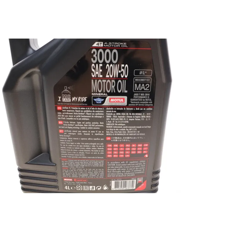 Мотомасло MOTUL 3000 20W50 4T 4л (104050) 837041