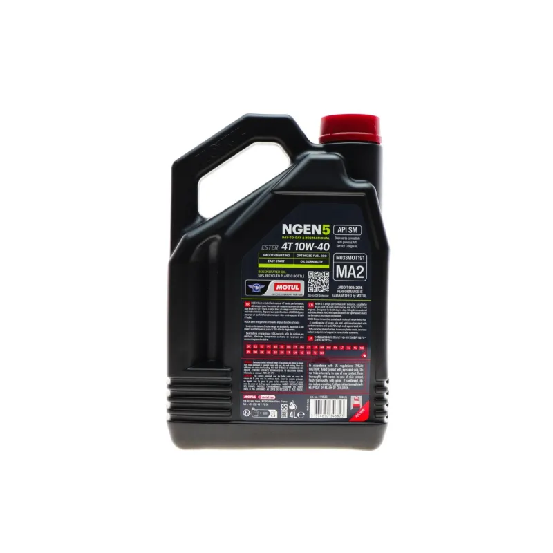 Мотомасло MOTUL NGEN 5 4T 10W40 4л (API SP/JASO MA2) 839141