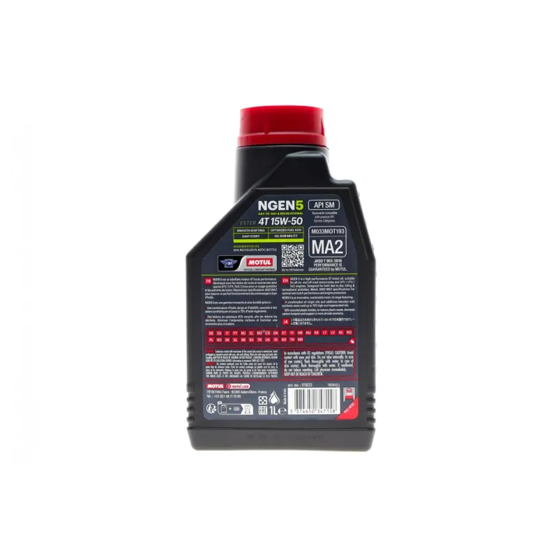 Мотомасло MOTUL NGEN 5 4T 15W50 1л (API SP/JASO MA2) 839301