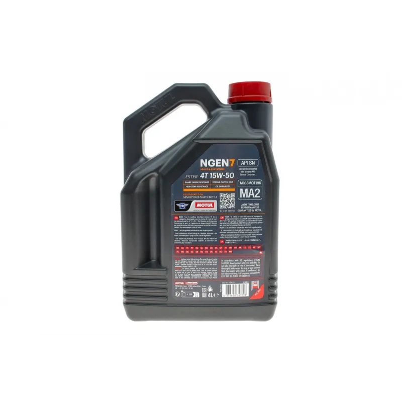 Мотомасло MOTUL NGEN 7 15W50 4T 4л API SP/JASO MA2 (артикул 111825)