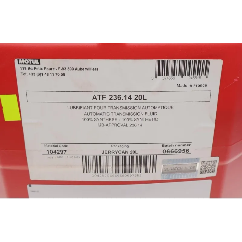 Олива АКПП MOTUL 845922 (20L) допуску Mercedes-Benz 236.14