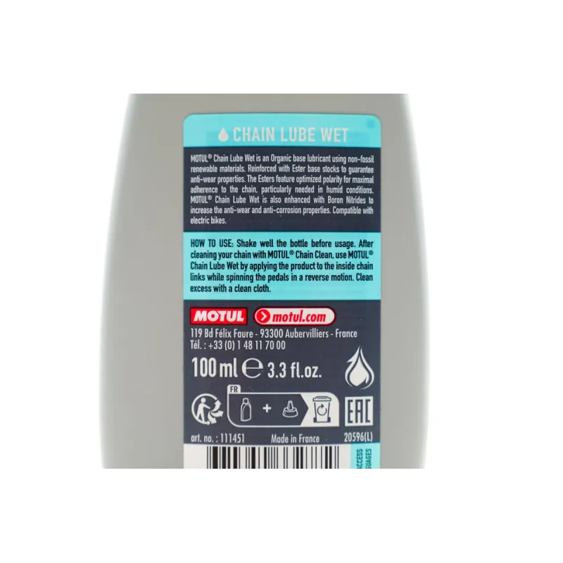 Змазка для ланцюгів велосипедів MOTUL Chain Lube Wet 100ml (851007)
