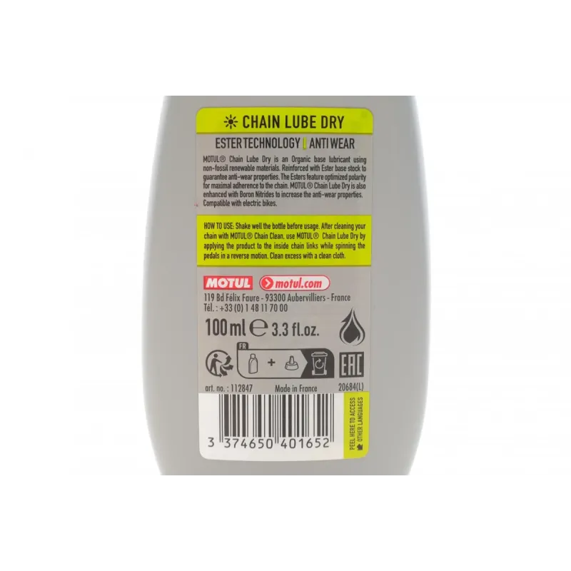 Змазка для ланцюгів велосипедів MOTUL Lube Dry Bike Care Off Road 100ml (851108)