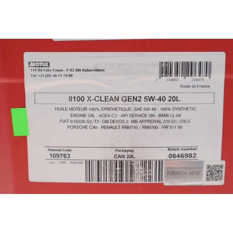 Олива 5W40 X-clean 8100 gen2 (20L) (BMW LL-04/MB 229.52/MB 226.5/RN0710/RN0700) (103991)