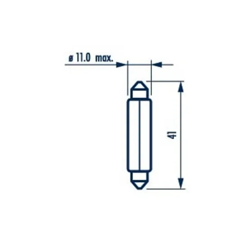 Автолампа C10W 12V 10W SV8.5 Standard (L=41/d=11)