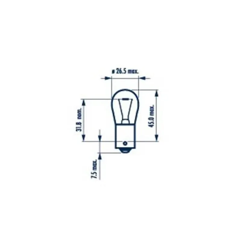 Автолампа розжарювання P15W 12V 15W BA15s NARVA 174113000