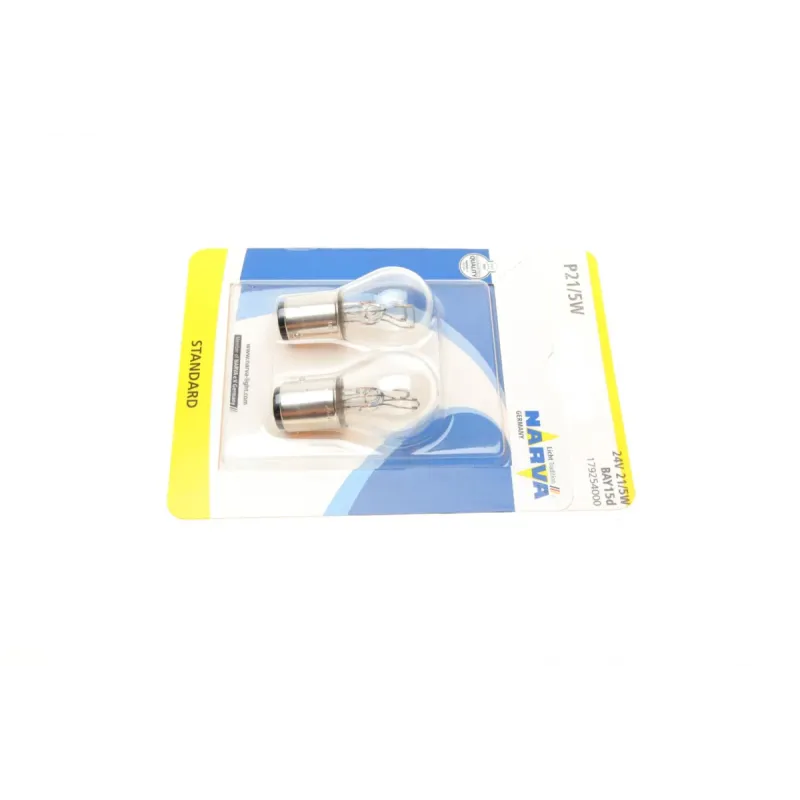 Автолампа двонитка NARVA P21/5W 24V BAY15d 179254000 (2шт)