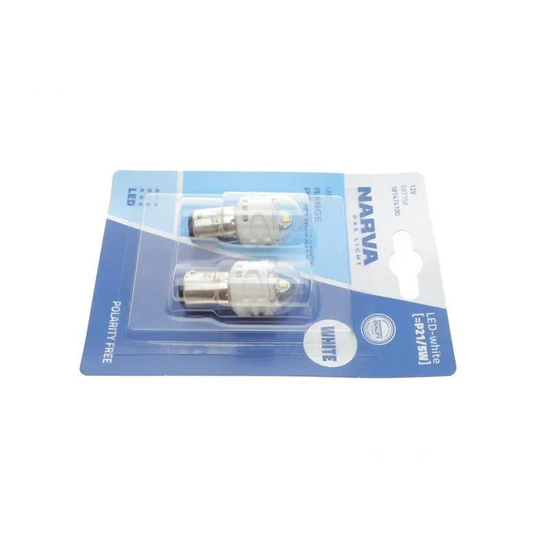 Автолампа P21/5W 12V 2.4/0.48W BAY15d LED (біла) (к-кт 2шт)