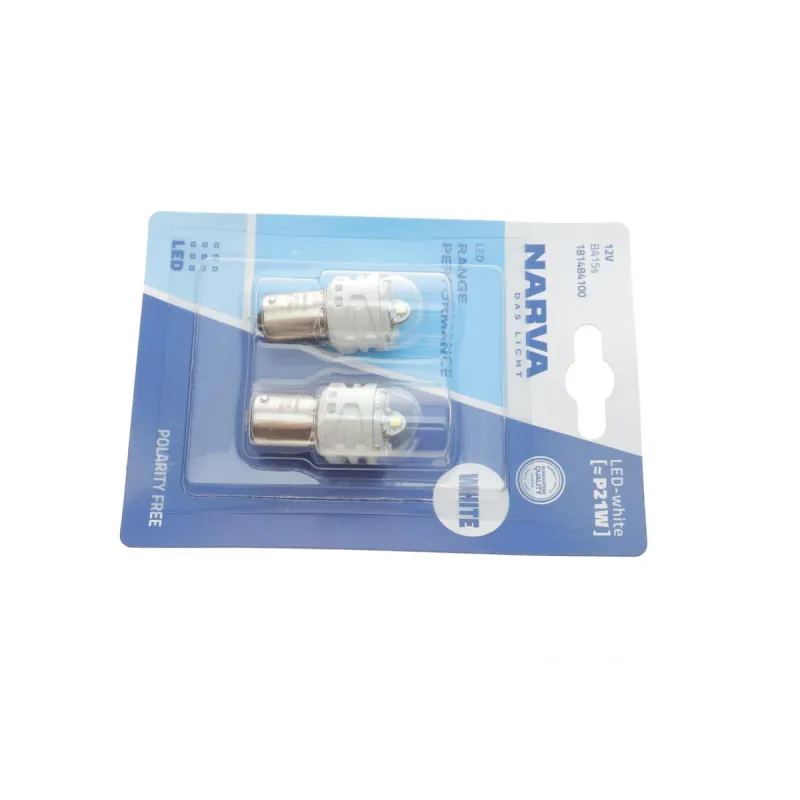 Автолампа P21W 12V 2.2W BA15s LED біла NARVA 181484100 (к-кт 2 шт.)