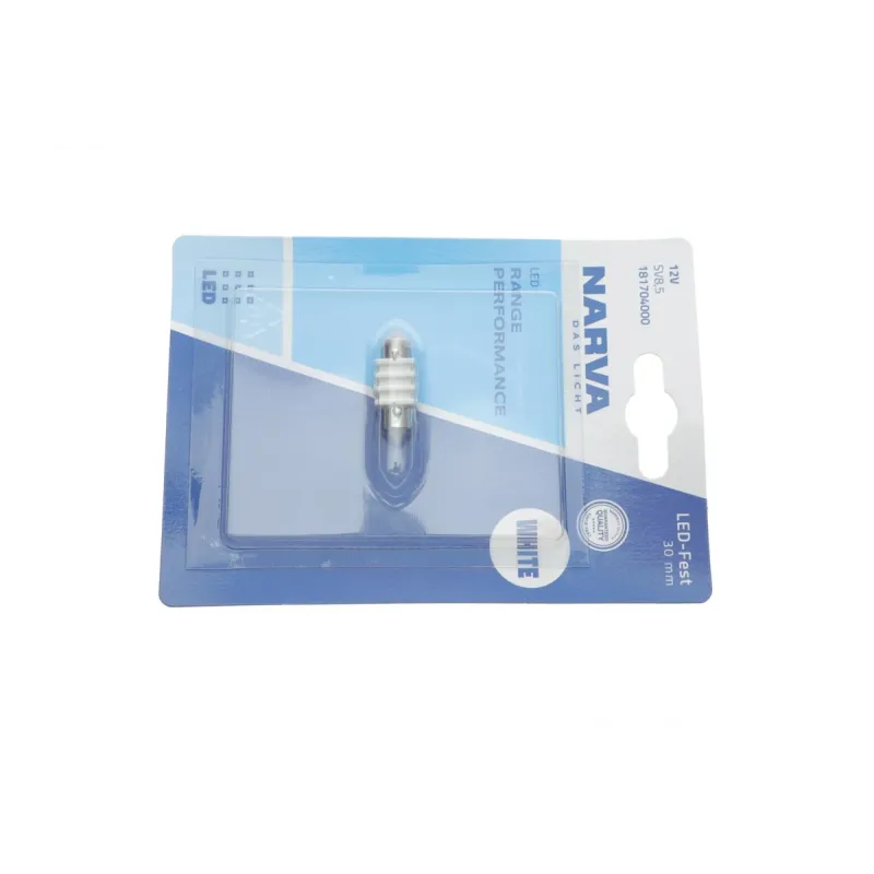 Автолампа 12V 0,8W SV8.5 (9.8x30mm) Festoon LED (blister/1шт) (6000K)