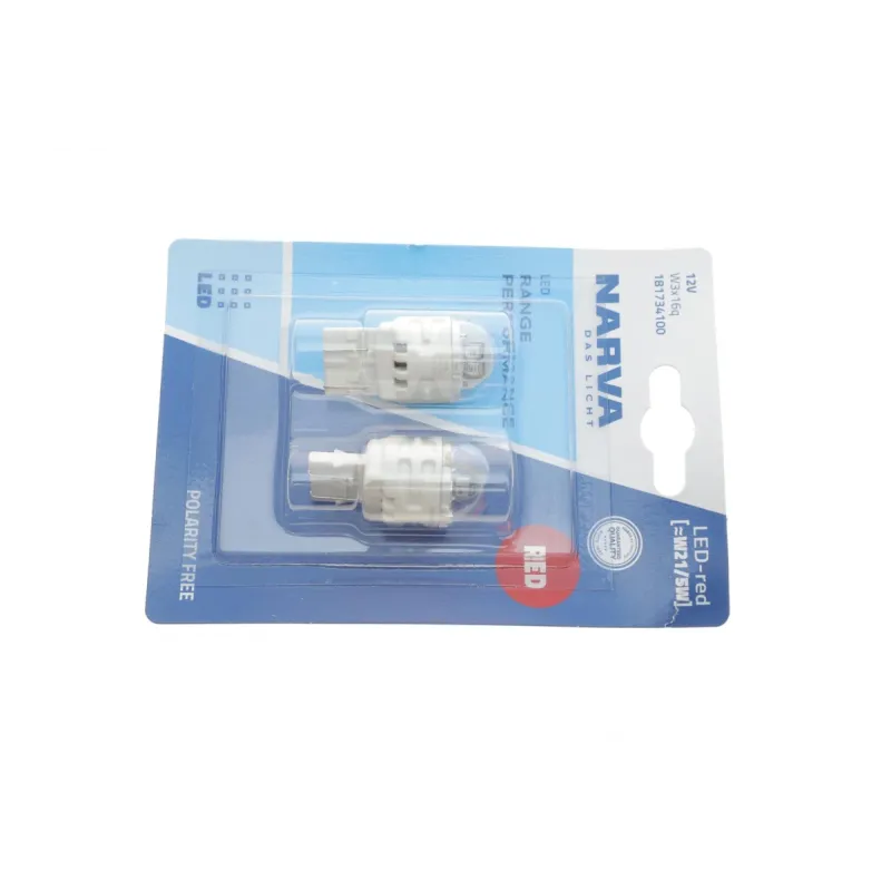 Автолампа LED W21/5W 12V 1.75/0.65W W3x16q червона NARVA 181734100 (комплект 2 шт.)