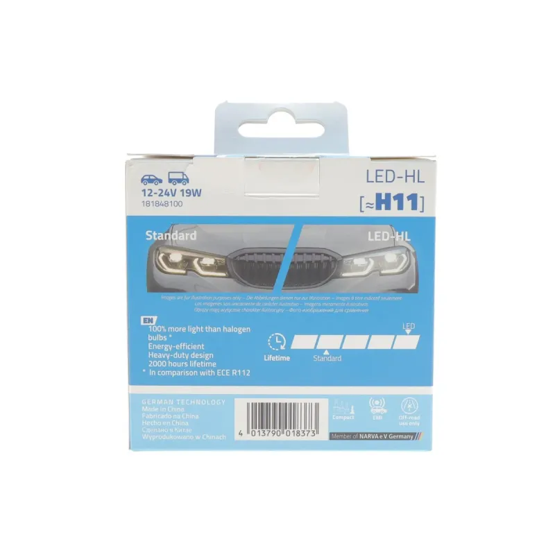 Автолампа H11/H9 12/24V 19W PGJ19-2/5 Performance Advance LED 6000K 1700lm (к-кт 2шт.)