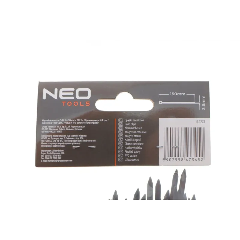 Стяжки пластикові NEO TOOLS 01-625 3,6x150 мм 100 шт. чорні